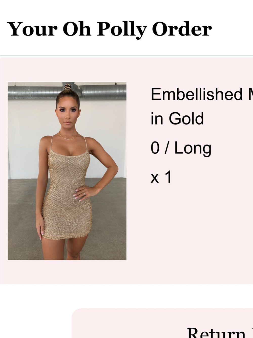 Oh Polly Gold Beaded Mini Dress